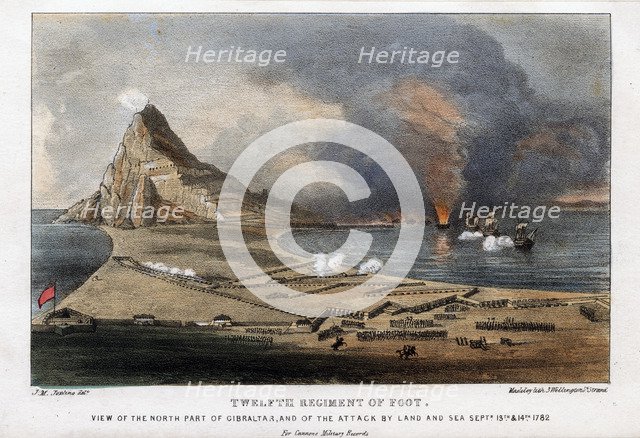 Twelfth Regiment of Foot, The North part of Gibraltar, 13th and 14th September 1782. Artist: Madeley