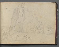 Album with Views of Rome and Surroundings, Landscape Studies, page 45a: Rocky Landscape. Creator: Franz Johann Heinrich Nadorp (German, 1794-1876).