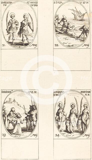Sts. Nicostratus and Anthiocus; St. Julia; St. Desiderius; Sts. Susanna, Palladia, an. Creator: Jacques Callot.