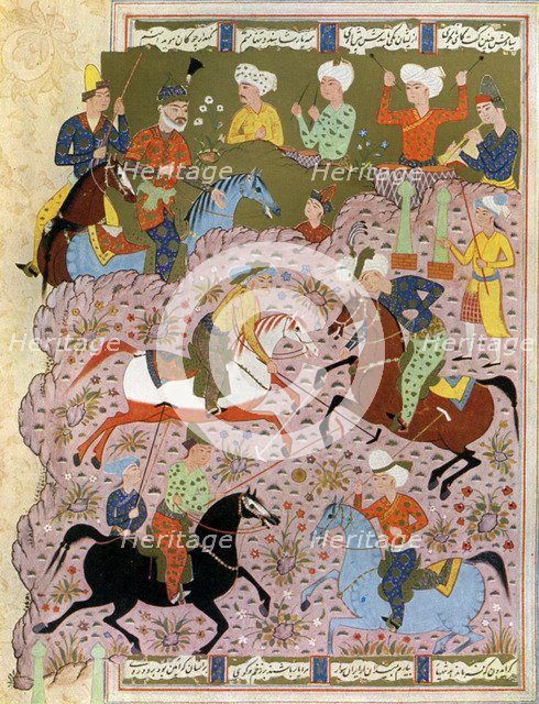 Polo in Persia in the 10th century (1938). Artist: Unknown