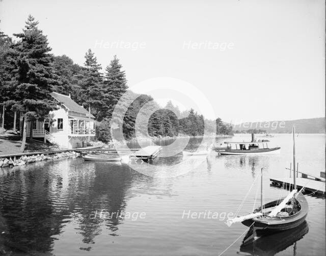 Boat house at Rogers' Rock, Lake George, N.Y., between 1900 and 1910. Creator: William H. Jackson.