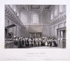 Interior view of the Banqueting House at Whitehall, Westminster, London, c1840. Artist: Harlen Melville