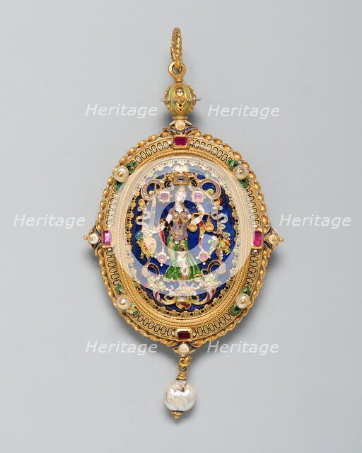 Pendant with Figure of Justice, Europe, northern, 1850/1900. Creator: Unknown.