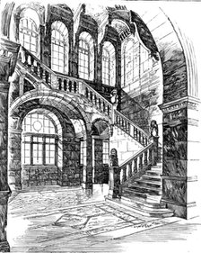 ''The Imperial Institute of the United Kingdom , The Colonies, and India; East Staircase to First an Creator: Unknown.