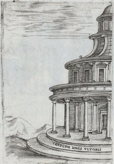 Teatrum Bordeos [Transitorium Caesaris in later editions], from a Series of..., Plate ca. 1530-1550. Creator: Master GA.