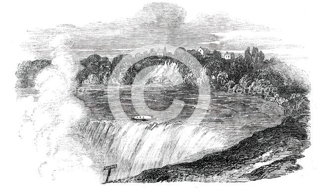 Canal-Boat at "The Horseshoe Fall", Niagara, 1850. Creator: Unknown.