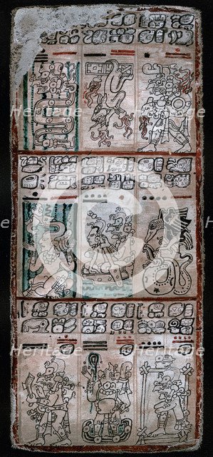 A page from the Dresden codex, Maya manuscript, 1901. Artist: Unknown