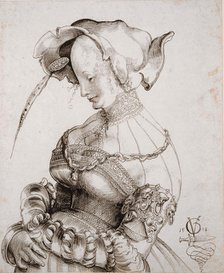 Prostitute in Half Figure, 1518. Creator: Graf, Urs (c. 1485-1527/28).