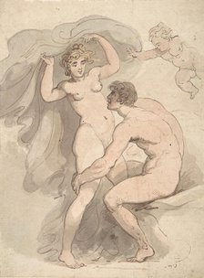 Venus, Anchises and Cupid, 1780-1827. Creator: Thomas Rowlandson.