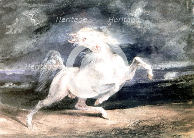 'White Horse', 19th century. Artist: Eugène Delacroix