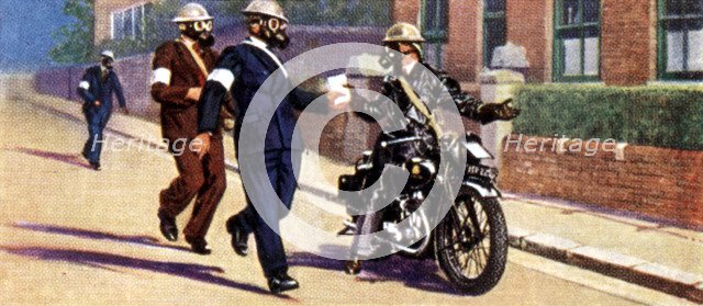 Air Raid Precautions, cigarette card, British, 1938. Artist: Unknown