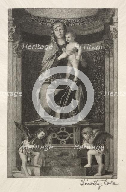 Old Italian Masters: Madonna and Child, 1888-1892. Creator: Timothy Cole (American, 1852-1931).