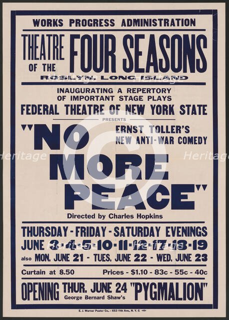 No More Peace, Roslyn, NY, 1937. Creator: Unknown.