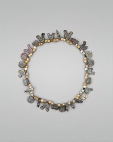 Necklace with Bird, Circle and Cylinder Beads, Iran, 11th-12th century. Creator: Unknown.