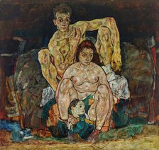 Crouching Couple (The Family), 1918. Creator: Egon Schiele.