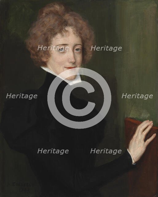 Portrait of the Authoress Elsa Lindberg, 1898. Creator: Albert Edelfelt.