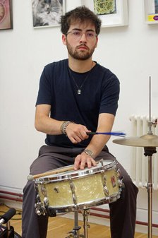 Finn Genockey, Ruta Di Trio, Clocktower Cafe Jazz Club, Croyden, London, 24 July 2025. Creator: Brian O'Connor.