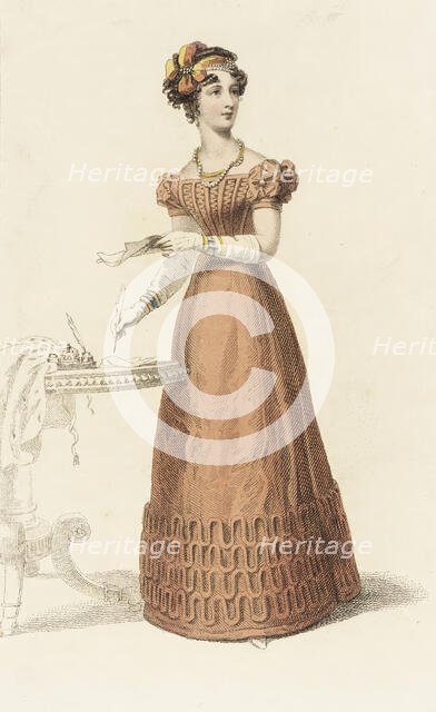 Fashion Plate (Evening Dress), 1825. Creator: Rudolph Ackermann.