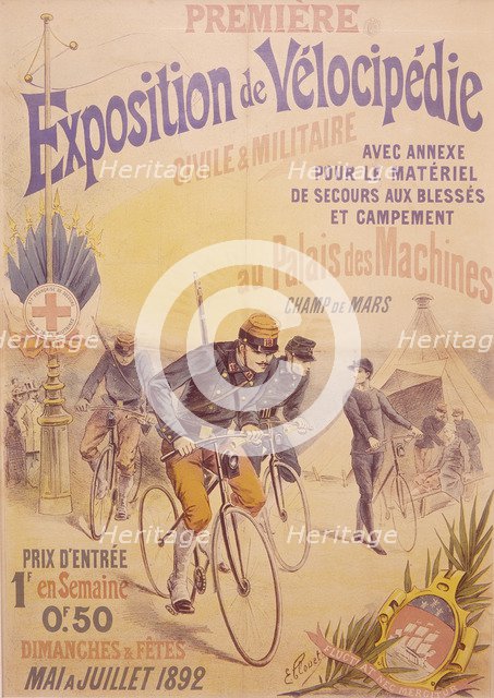 Poster advertising a bicycle exposition, 1892. Artist: E Clouet