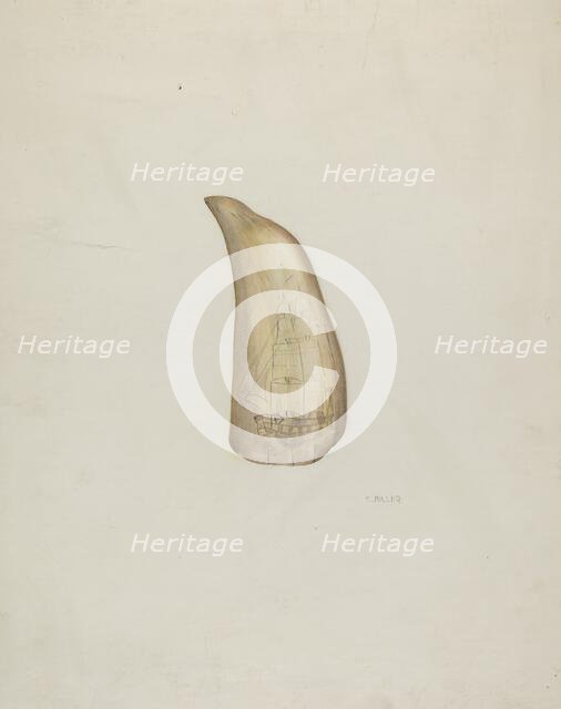 Scrimshaw, c. 1937. Creator: Edith Miller.