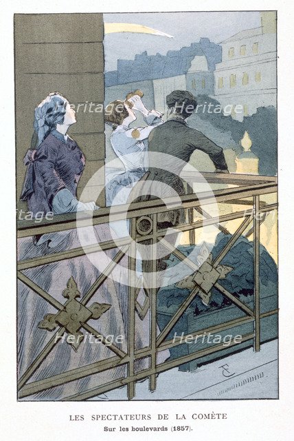 People watching a comet, 1857. Artist: Unknown