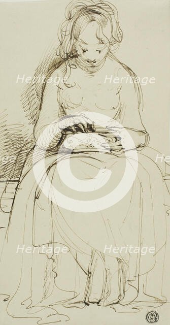 Young Woman with a Box, c. 1790. Creator: Maria Louisa Catherine Cecilia Cosway.