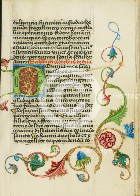 Decorated Initial D; Prayer Book, about 1470-1480. Creator: Workshop of Valentine Noh.
