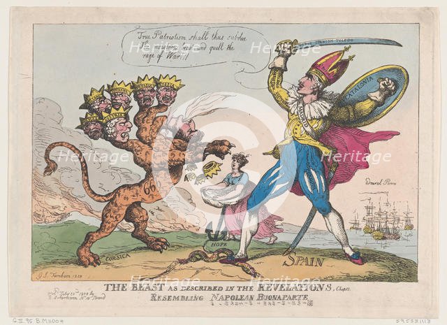 The Beast As Described In The Revelations, Chap. 13, Resembling Napoleon Buonapar..., July 22, 1808. Creator: Thomas Rowlandson.