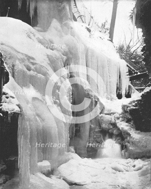 Rainbow Falls in Winter, Watkins Glen, New York State, USA, c1900.  Creator: Unknown.