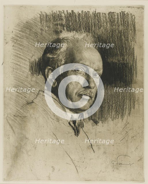 Portrait of the Composer Richard Strauss (1864-1949), c. 1914. Creator: Liebermann, Max (1847-1935).