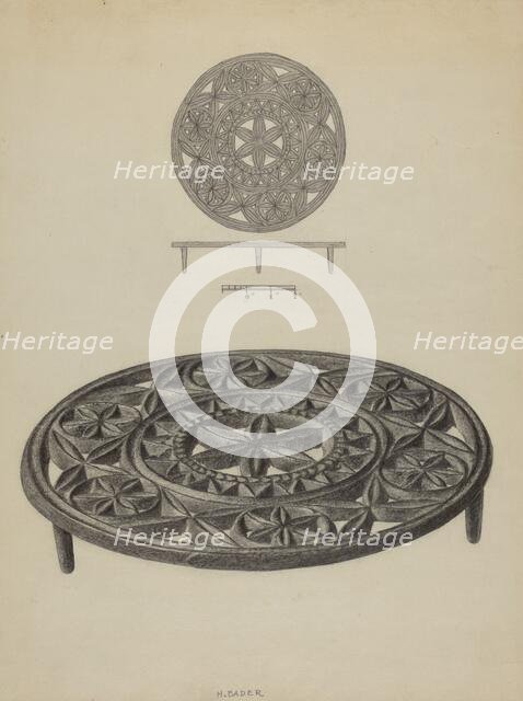 Pa. German Trivet, c. 1938. Creator: Herman Bader.