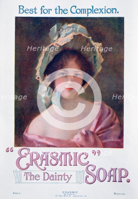 Advert for 'Erasmic' soap, 1920. Artist: Unknown