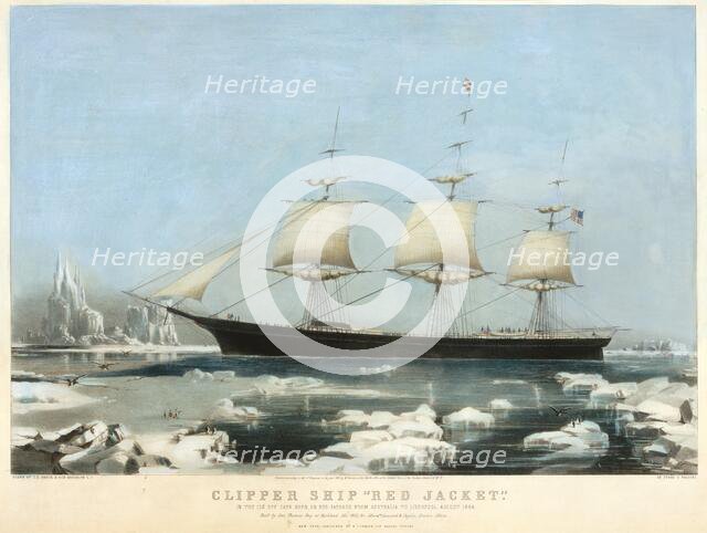 Clipper Ship "Red Jacket" - In the Ice off Cape Horn, on Her Passage from Australia, to Li..., 1855. Creators: Charles Parsons, Nathaniel Currier.