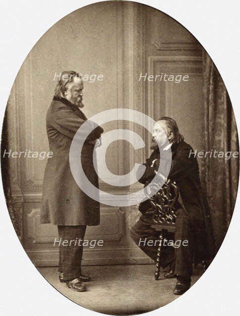 Herzen against Herzen. Double Portrait of Aleksandr Ivanovich Herzen (1812-1870), 1865. Artist: Levitsky, Sergei Lvovich (1819-1898)