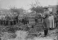 German Field chaplain burying French Officer who died in hospital, 1914. Creator: Bain News Service.