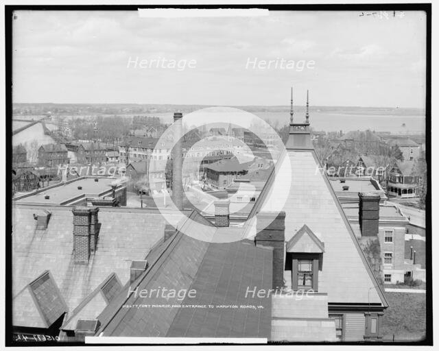 Fort Monroe and entrance to Hampton Roads, Va., between 1900 and 1915. Creator: Unknown.