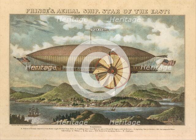 Prince's Aerial Ship. Star of the East!, 19th century., 19th century. Creator: Norris's Lithography.