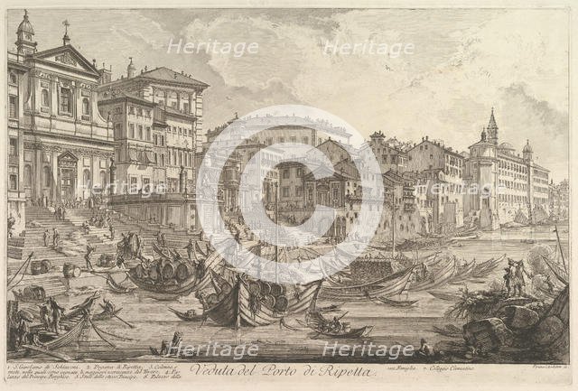 The smaller harbor, called the Porto di Ripetta (Veduta del Porto di Ripetta), ca. 1753. Creator: Giovanni Battista Piranesi.