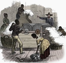 Slave labour on a cotton plantation in the southern states of America, 1860. Artist: Unknown.