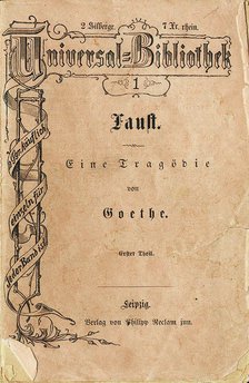 Goethe's Faust I, the first volume of Reclam's Universal Library, appeared on November 10, 1867, 1 Artist: Anonymous master  
