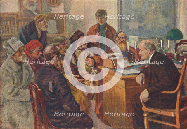 'Lenin Talking To Peasants', (1939). Creator: M Sokolov.