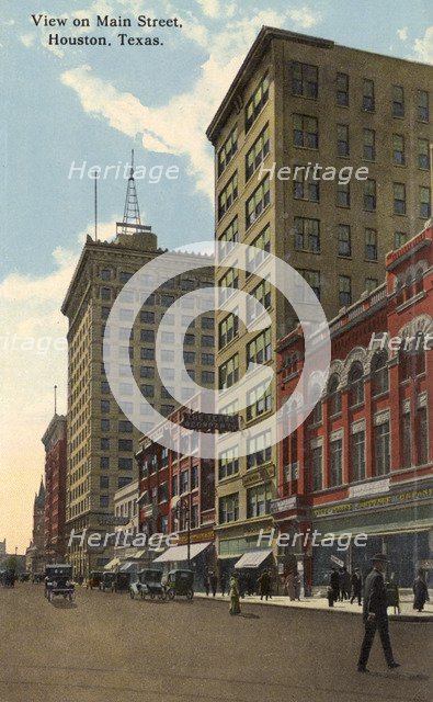 View on Main Street, Houston, Texas, USA, 1918. Artist: Unknown