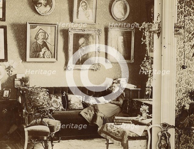 Part of a drawing room in the house of Evdokia Petrovna Kuznetsova, 1890. Creator: Unknown.
