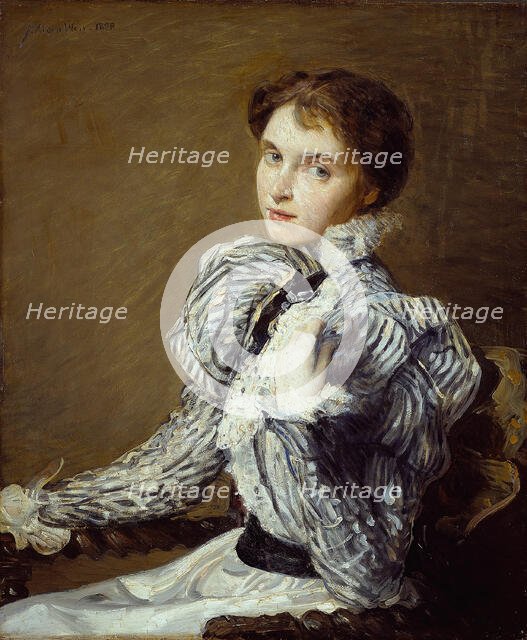 The Grey Bodice, 1898. Creator: Julian Alden Weir.