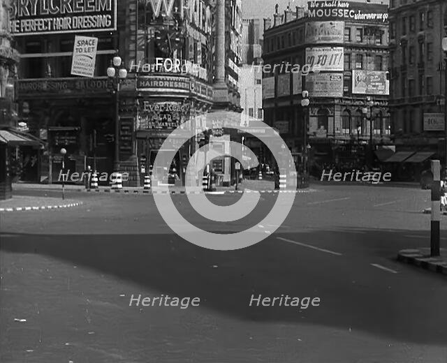 A Closed Off Street in Piccadilly, 1940. Creator: British Pathe Ltd.