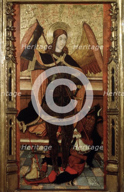 'The Archangel Michael weighing the Souls of the Dead', early 16th century.  Artist: Pere Espalargues the younger