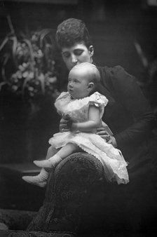 Princess Louise (1867-1931) with her daughter Princess Alexandra (1891-1959), 1893.Artist: W&D Downey