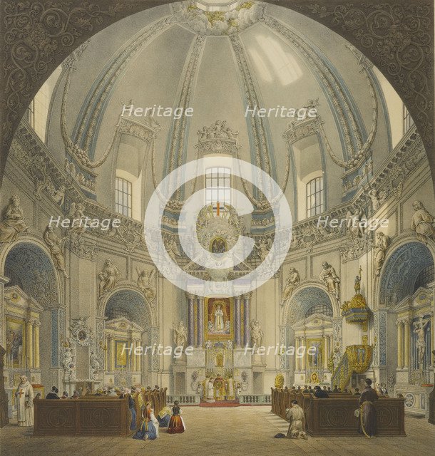 Interior of Trinitarian Church of Christ the Redeemer in Antakalnis, Vilnius, 1847.