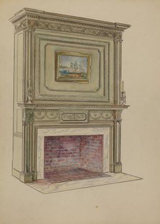 Fireplace, c. 1936. Creator: Charles Squires.