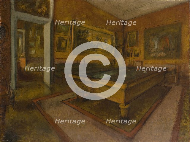 Billiard Room at Ménil-Hubert, 1892. Artist: Degas, Edgar (1834-1917)